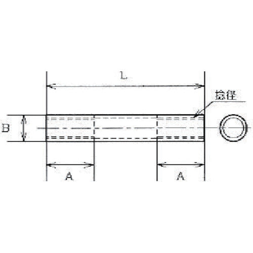 Mizumoto Stainless Steel Pipe Nut, Total Length 150mm, Thread Diameter M-10, NC-10M150, 1 pc