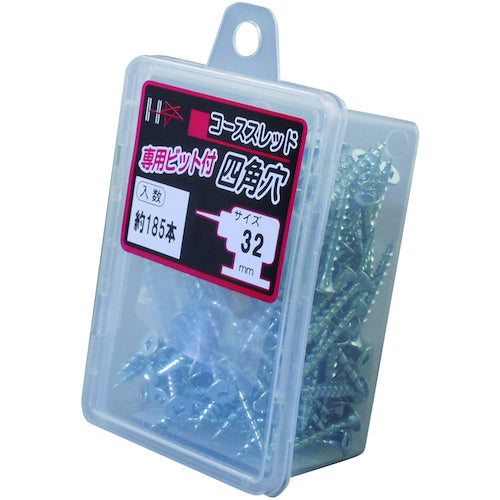 ＤＡＩＤОＨＡＮＴ　ＨＣ　四角穴コース　＃２ビット付　３２（約１８５本）　10176652　1 PK