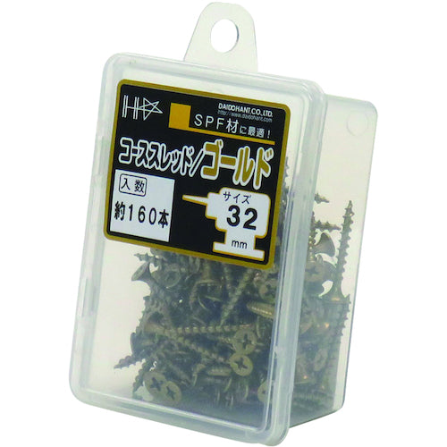 DAIDOHANT HC 컬러 코스 스레드 32 골드 (약 160 개) 10176713 1 PK
