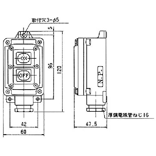 春日電機　操作用押ボタン開閉器　ＷＢＳＴ２２２　WBST222　1 個