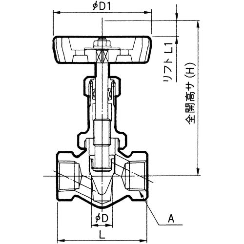 Ｆｕｊｉｋｉｎ　黄銅製ニードルバルブ１／２Ｂ　DH-12D-R　1 個