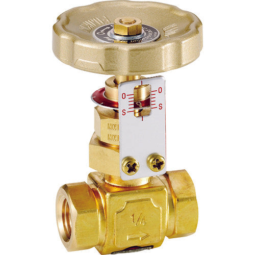 Fujikin Brass Needle Valve 3/8B with Opening Indicator DH-12GC-R 1 pc