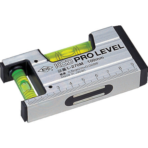 KOD 마그넷 부착 상자형 알루미늄 레벨(100mm) L-270M-10 1개