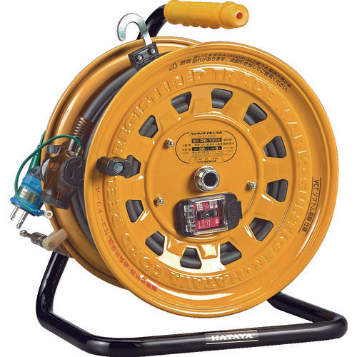 Hataya Reverse Power Distribution Type Breaker Cord Reel Santaiger Temotor Reel Single Phase 100V Earthed 30+3m GB-130K 1 Unit