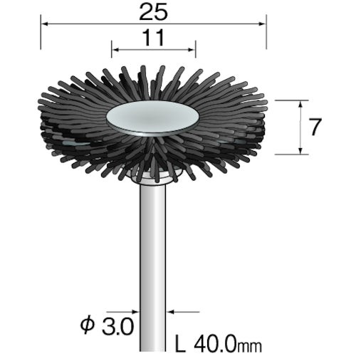 Minimo Diamond Abrasive Nylon Brush Wheel #400 Φ25 FC3211 1 piece