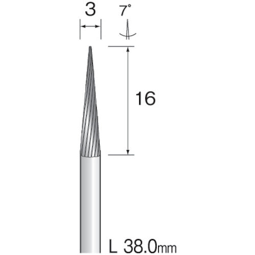 Ｍｉｎｉｍｏ　超硬カッター　スパイラルカット　Φ３　軸径３．０ｍｍ　BC2102　1 本