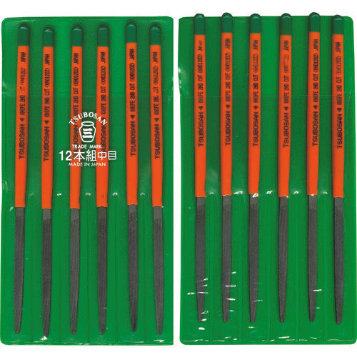 ツボサン　組ヤスリ　１２本組　刀刃　中目　KH012-02　1 Ｓ