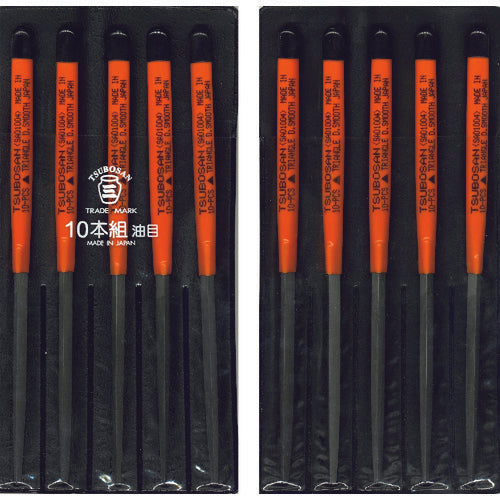 Tsubosan File Set 10 Pieces Triangle Oil Grain SA010-04 1 S