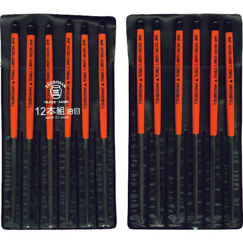 Tsubosan File Set 12-piece Set Triangular Oil-grain SA012-04 1 S