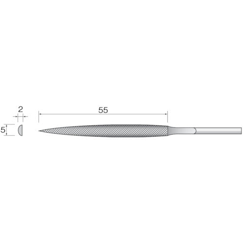 Ｍｉｎｉｍｏ　精密ヤスリ　中目　半丸　（５本入）　SA4012　1 袋