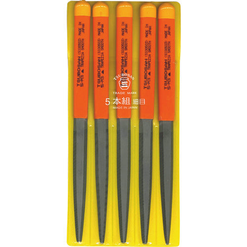 Tsubosan File Set of 5, Shinogi, Fine Grit, SI005-03 1 S