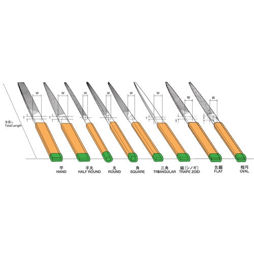 Tsubosan File Set of 8 Oil-Eyed ST008-04 1 S