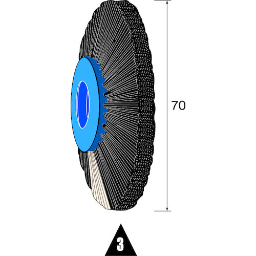 Minimo Brush Wheel Plastic Core Pig Hair Hard φ70 3 Rows (3 Pieces) NA5804 1 PK