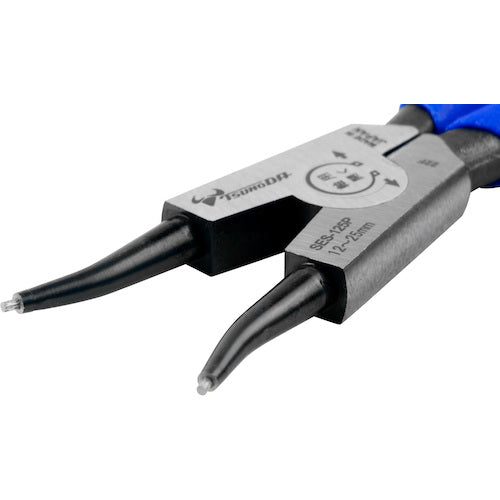 TTC KingTTC Hard Bit Snap Ring Pliers for Shafts, Straight Jaws, Spring Attached, Total Length 145mm, SES-125P, 1 Piece