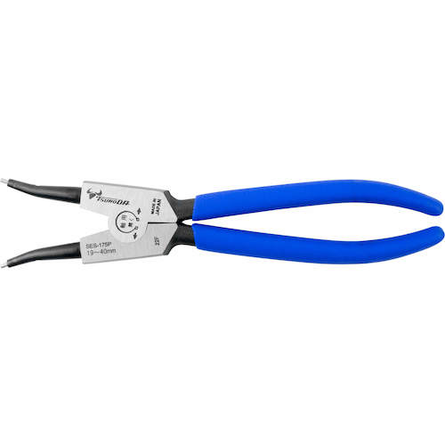 TTC KingTTC Hard Bit Snap Ring Pliers for Shafts, Straight Jaws, Spring Attached, Total Length 177mm, SES-175P, 1 Piece