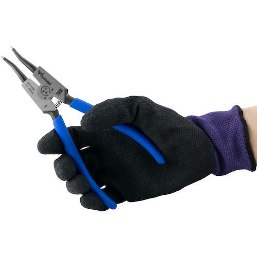 TTC KingTTC Hard Bit Snap Ring Pliers for Shafts, Straight Jaws, Spring Attached, Total Length 177mm, SES-175P, 1 Piece
