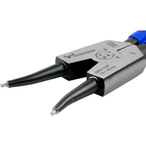 TTC KingTTC Hard Bit Snap Ring Pliers for Shafts, Straight Jaws, Spring Attached, Total Length 177mm, SES-175P, 1 Piece