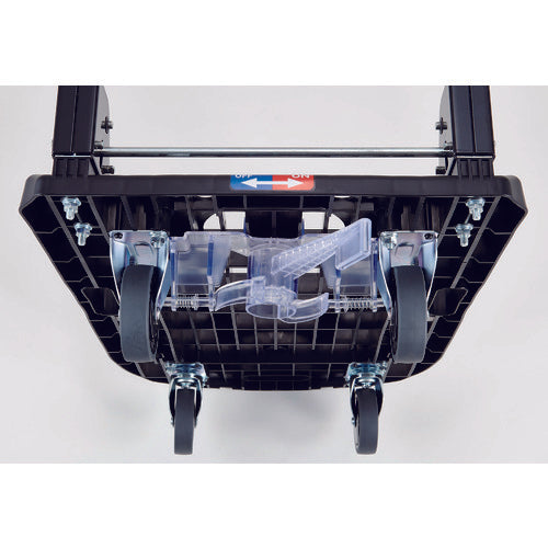ＴＲＵＳＣＯ　樹脂台車　カルティオ（スチールハンドルタイプ）折畳　７８０Ｘ４９０　黒　樹脂ストッパー付　MPK-720-BK-JS　1 台