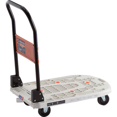 ＴＲＵＳＣＯ　樹脂台車　カルティオ（スチールハンドルタイプ）折畳　７８０Ｘ４９０　白　樹脂ストッパー付　MPK-720-W-JS　1 台