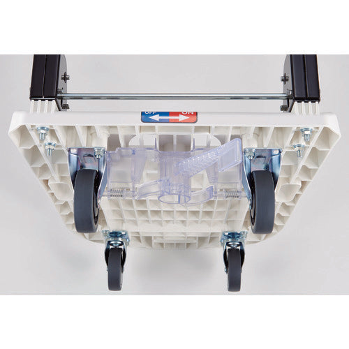 ＴＲＵＳＣＯ　樹脂台車　カルティオ（スチールハンドルタイプ）折畳　７８０Ｘ４９０　白　樹脂ストッパー付　MPK-720-W-JS　1 台