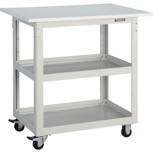 TRUSCO Tool Wagon Dolphin Height Adjustable with Tabletop, 4 Wheels, White DLWS-A963TJ-W 1 Unit