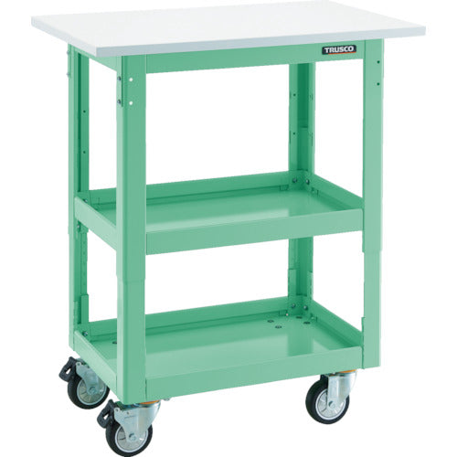 TRUSCO Tool Wagon Dolphin Height Adjustable with Top Plate 4 Freely Swiveling Urethane Wheels Young Green DLWS-A963TUJ-YG 1 Unit