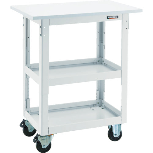 TRUSCO Tool Wagon Dolphin Height Adjustable with Top Plate White DLWS-A963T-W 1 Unit