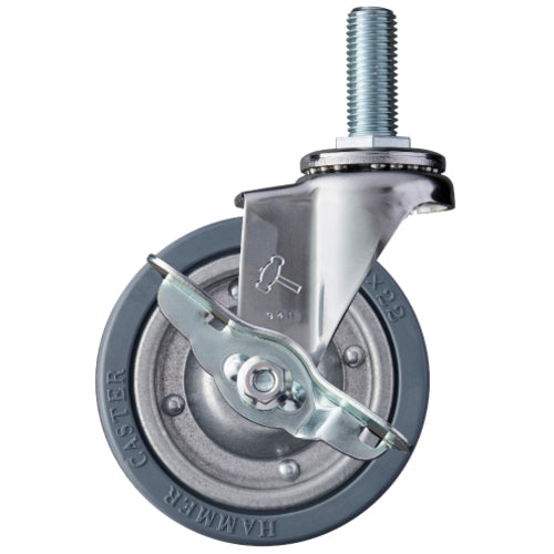 Hammer Screw-in caster Screw-in caster Swivel (with stopper) Wheel diameter 100mm Rubber wheel (steel wheel) 415EA-PR100 1 piece