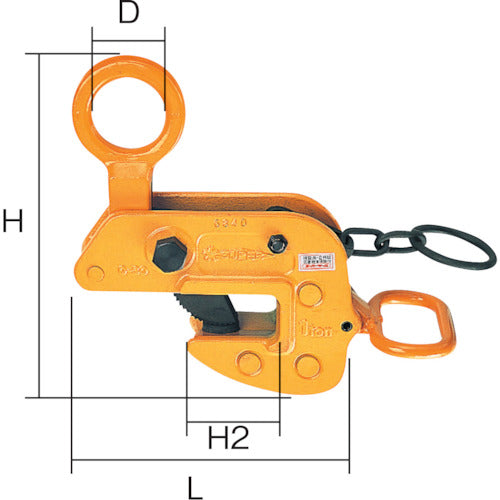 スーパー　横吊クランプ　ロックハンドル式　細目仕様　基本使用荷重０．５ｔ　クランプ範囲０〜２５ｍｍ　HLC0.5HN　1 台