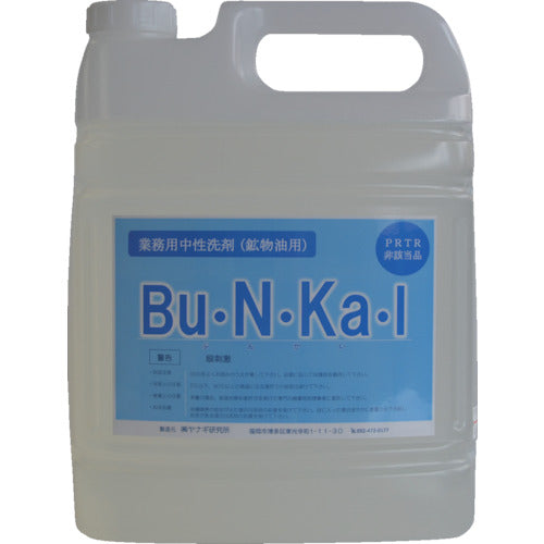 ヤナギ研究所　物油用中性洗剤　Ｂｕ・Ｎ・Ｋａ・Ｉ　５Ｌ　BU-10-F　1 個