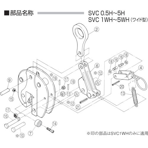 スーパー　立吊クランプ（ＳＶＣ−Ｈ）用カム支持ピンセット　SVK0.5H　1 Ｓ