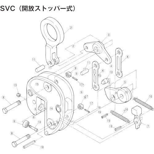 スーパー　立吊クランプ（ＳＶＣ）用カムセット　SVT2　1 Ｓ