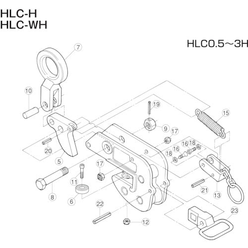 スーパー　横吊クランプ（ＨＬＣ−Ｈ）用カムセット　HLT0.5H　1 Ｓ