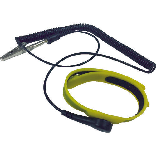 ＢＬＡＳＴＯＮ　静電気対策用品　シリコンリストストラップ　黄　コード全長６８ｃｍ　BSC-CH1502A25-Y　1 個