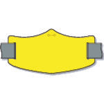 Tsukushi e-armband, plain yellow, with short rubber band, WE-102S, 1 piece