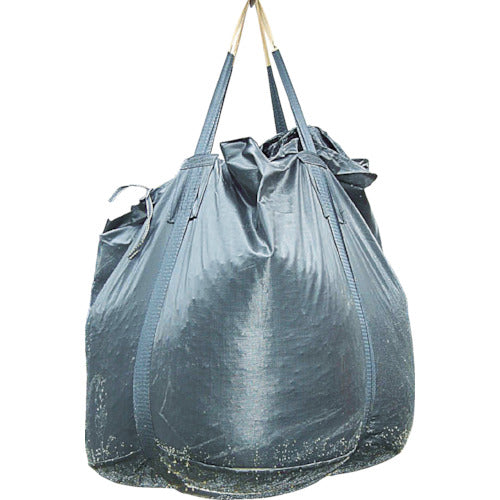 Asahi Container Bag, Round (Draining Mesh Type), No Drain, Black, 1000kg Type, 110314, 1 Bag