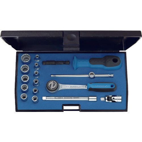 GEDORE 소켓 렌치 17점 세트 삽입각 6.35mm 12각 타입 1815652 1 S