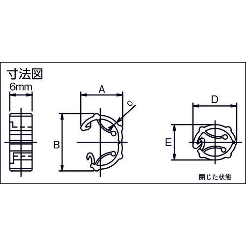 ＴＲＵＳＣＯ　ギュッとコンパクトケーブルクリップ　結束可能径３．５〜５．５ｍｍ　THKU-5　1 袋