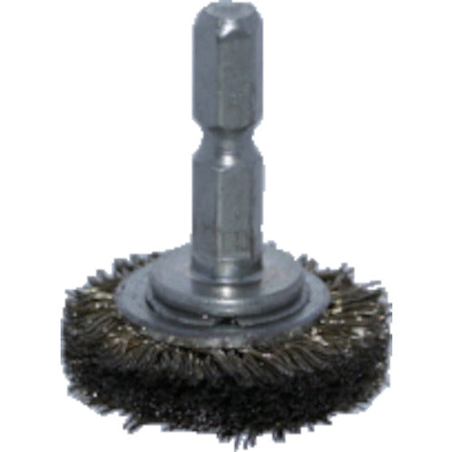 TRUSCO Shaft Wheel Brush φ32 x Shaft 6.35 Brass Plated Steel Wire Wire Diameter 0.2 TB-6201-60 1 pc