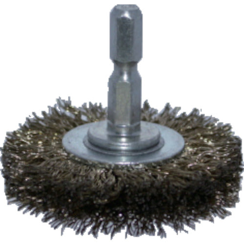 TRUSCO Shaft Wheel Brush φ50 x Shaft 6.35 Brass Plated Steel Wire Wire Diameter 0.2 TB-6221-60 1 pc
