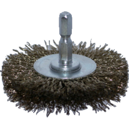 TRUSCO Shaft Wheel Brush φ65 x Shaft 6.35 Brass Plated Steel Wire Wire Diameter 0.2 TB-6231-60 1 pc