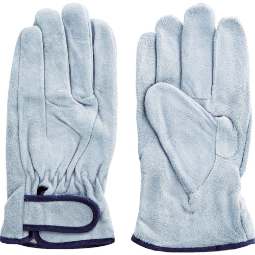 Fuji Glove Cowhide Leather Gloves (Velcro Cuffs) EX-333 Free Size Inner Cotton 5925 1 Pair