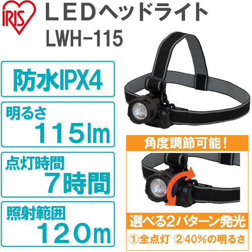 ＩＲＩＳ　５６７６２４　ＰＲＯＬＥＤＳ　ＬＥＤヘッドライト　１１５ｌｍ　LWH-115　1 個