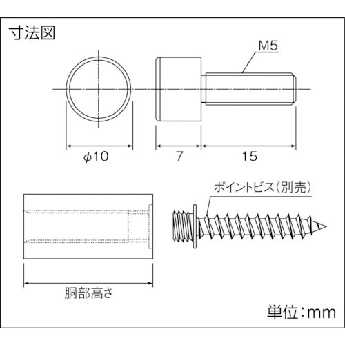 ＴＲＵＳＣＯ　ポイントビス用サインナット平丸　Φ１０−３０　クローム１個入　SN-AA061　1 個