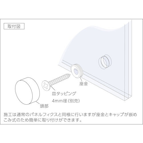TRUSCO 패널 픽스 평환 Φ12 블랙 크롬 도금 1개입 PF-AA075 1개