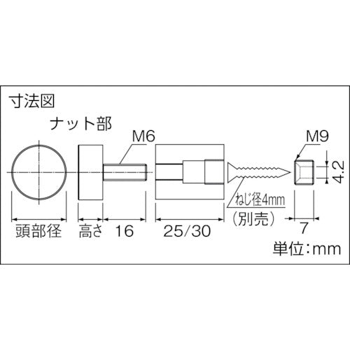 ＴＲＵＳＣＯ　サインナット平丸Φ２０―２５　本金メッキ　１個入　SN-AA205　1 個