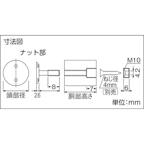 ＴＲＵＳＣＯ　フラットサインナット　Φ１２―２０　１個入　SN-AA450　1 個