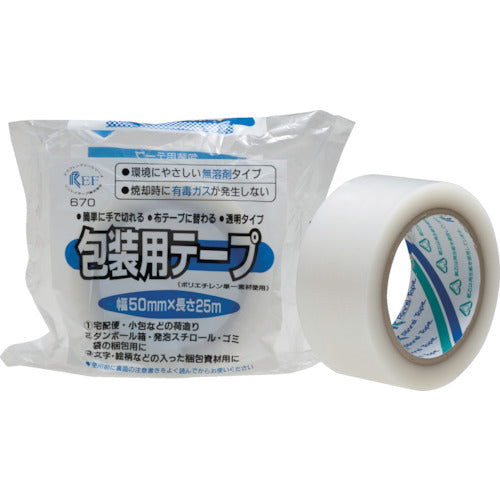 リンレイテープ　包装用ＰＥワリフテープ　ＥＦ６７０Ｅ　５０×２５　半透明　EF670E-50X25　1 巻