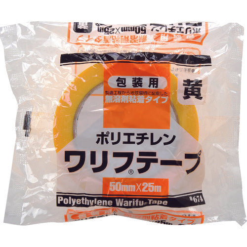 リンレイテープ　包装用ＰＥワリフテープ　ＥＦ６７４　５０×２５　黒色　EF674-50X25-BK　1 巻