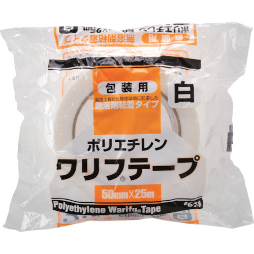 リンレイテープ　包装用ＰＥワリフテープ　ＥＦ６７４　５０×２５　白色　EF674-50X25-WH　1 巻